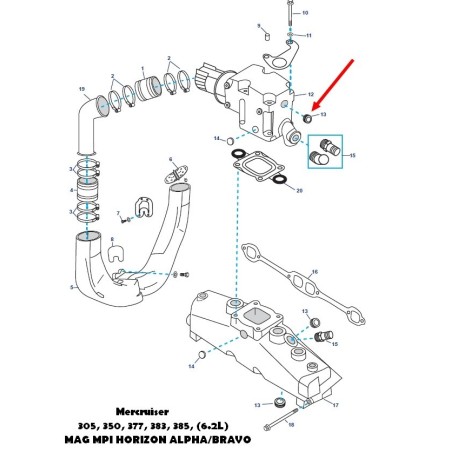 Tapon laton  22-428611  Mercruiser  6.2L