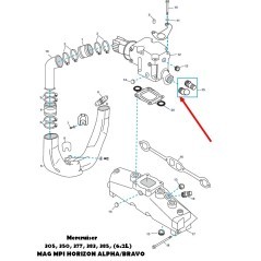 Racord colector  22-866725  Mercruiser  6.2L