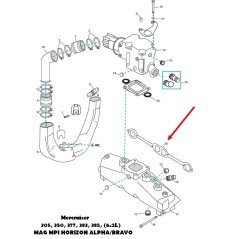 Junta colector 27-33395  Mercruiser  6.2L