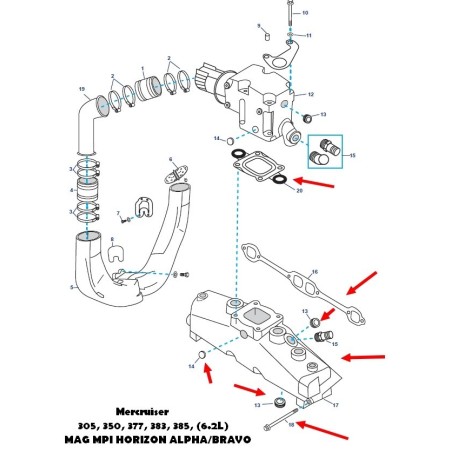 Colector Kit 865735A02  Mercruiser  6.2L