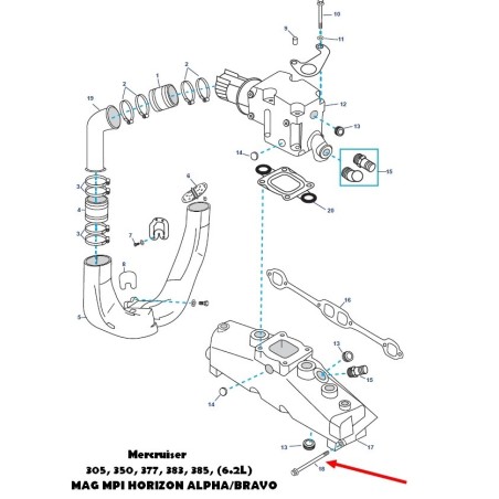 Tornillo 10-53728  Mercruiser  6.2L
